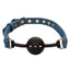 Ride 'Em Denim Ball Gag adjustable buckle and breathable design rose gold hardware