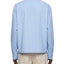 Back of the blue plaid Second Date button up shirt on a person