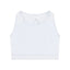 TGS Short Racerback in White — cropped silhouette detai