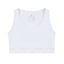 White Cotton Short Tank Binder on white background front view