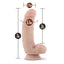 Pizza Boy pale dildo with measurements listed