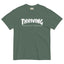 Thriving While Trans T-Shirt – Skater Energy. Trans Resilience. - detail view for trans men and transmasculine people