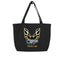 Black muscle car logo flip large tote bag