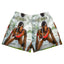 Ziah Athletic Shorts with kaleidoscope all-over print featuring Black nonbinary trans man in Cake Bandit harness, queer art gym shorts