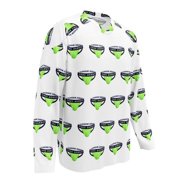 Neon Green Cake Bandit Jock Hockey Jersey