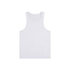 White Binder Break ribbed tank top front view, fitted, with no logo