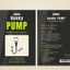 Front and back views of a Hunky Pump Bottom Growth Pump Kit retail packaging card, showing the product contents and instructions on a light beige background.