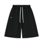 Black HUNKY heavyweight raw edge cotton shorts, loose fit with drawstring waist, trans masc clothing from TGS
