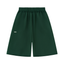 Dark green athletic shorts with an elastic waistband and a small off-white Hunky logo on the back left leg