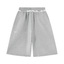 Heather Grey back view of Hunky Heavyweight cotton shorts with raw-cut 