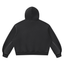 Faded black heavyweight fleece hoodie worn oversized