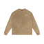 Front view of the tan HUNKY acid wash oversized long sleeve t-shirt, dropped shoulders and crew neck, trans masc clothing from TGS
