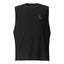 Embroidered otter muscle tank top in black — trans masc apparel by Transguy Supply