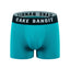 Front view of Dark Green Cake Bandit packing 3" Boxer Briefs original logo in white on black waistband on white background 