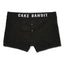 Black Cake Bandit STP boxer briefs with buttons on the front and the brand name across the waistband.