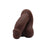 #1 Trans Packer color 5 dark brown flesh-colored silicone packer with detailed realistic styling, shown in front bent position.
