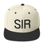 Two tone white with black rim Sir snapback