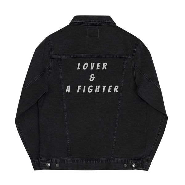 Embroidered Lover & A Fighter Denim Jacket